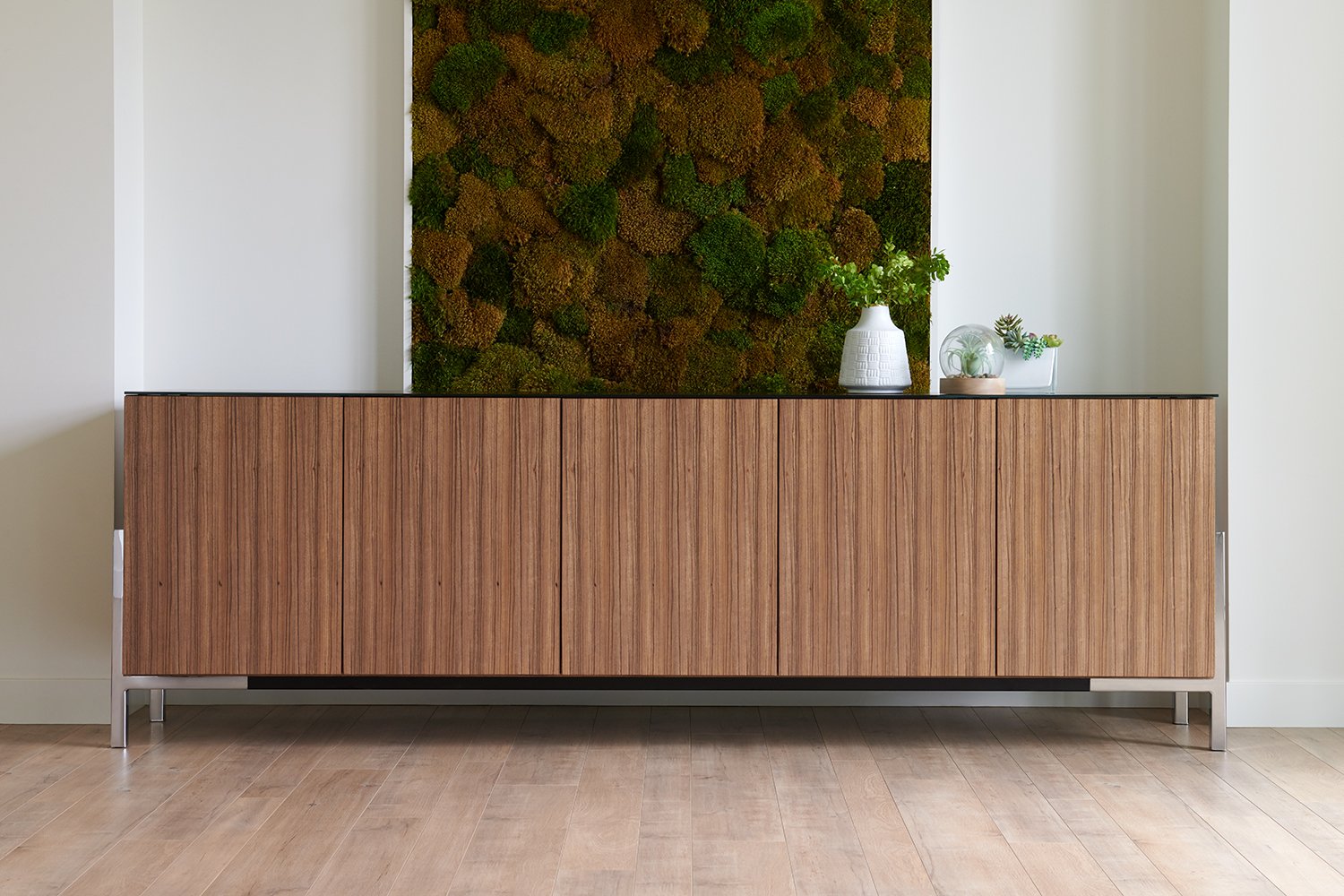 Credenza with living wall above