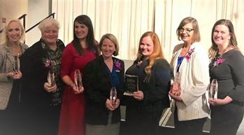 Group photo of winners of the CREW Women of Influence awards