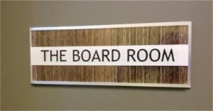 Sign of with "The Board Room"