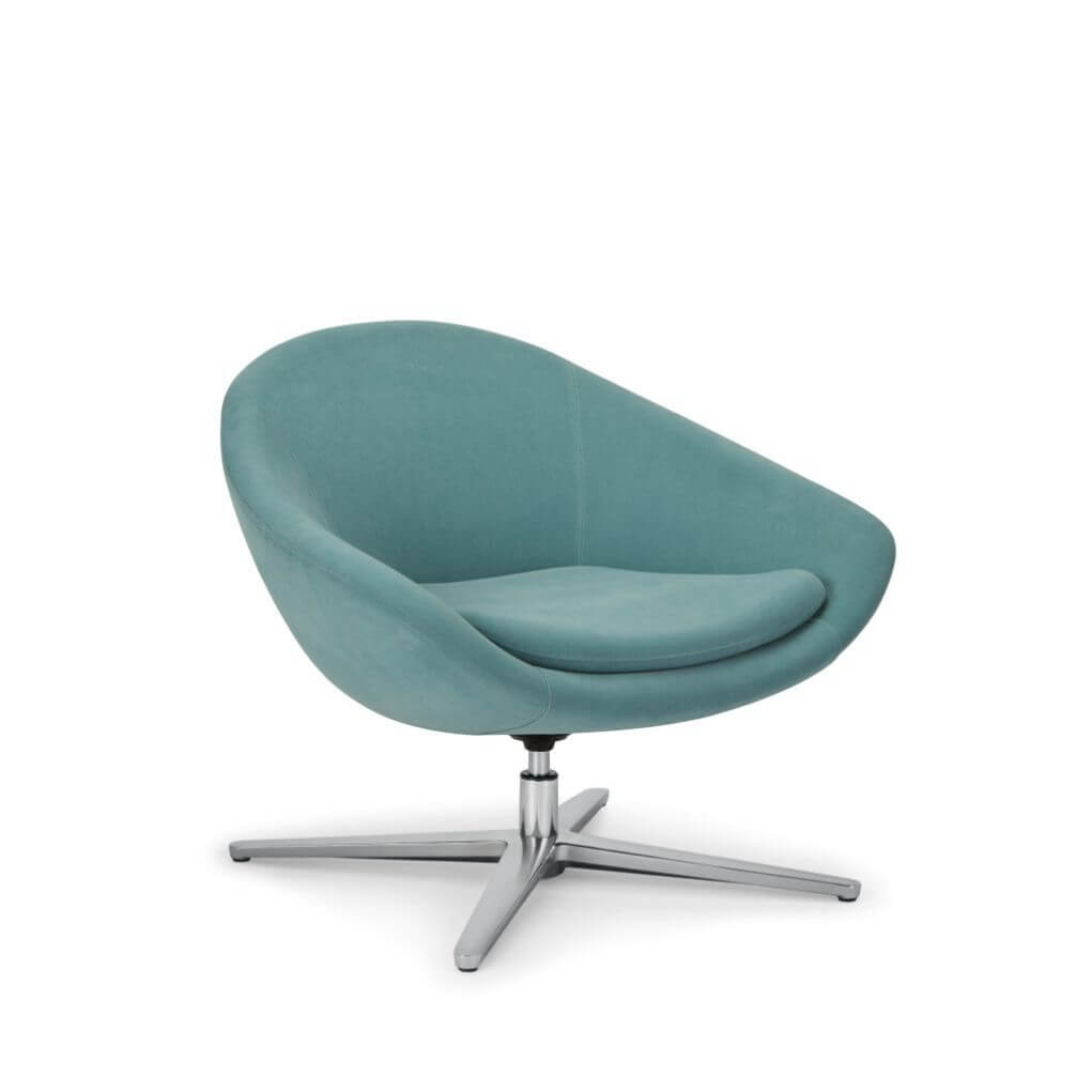 Arcadia Odette Lounge turquoise lounge chair with swivel base