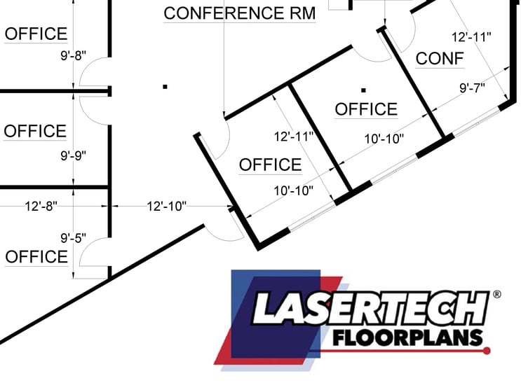 Lasertech floorplan and logo